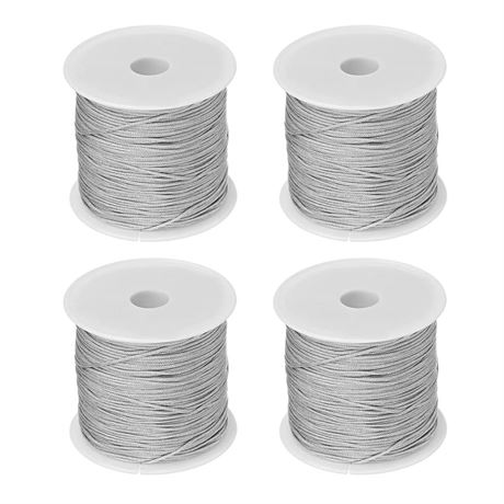 HARFINGTON 4 Rolls Nylon Beading Thread Knotting Cord 0.8mm 50 Yards Braided