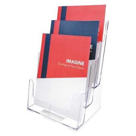 Multi Compartment DocuHolder, 3 Compartments, 9-1/2w X 8d X 12-5/8h, Clear