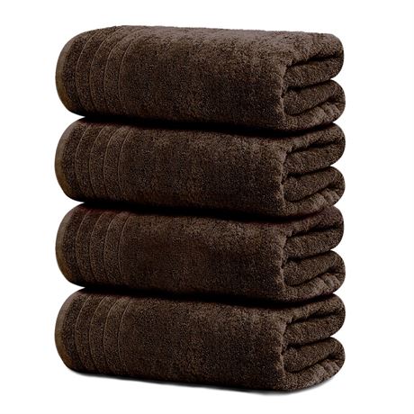Tens Towels Pack of 4 Extra Large Bath Towels 30 x 60 Inches, 100% Cotton,