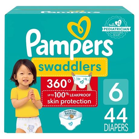 Pampers Swaddler 360 Super Disposable Baby Diapers - Size 6 - 44ct