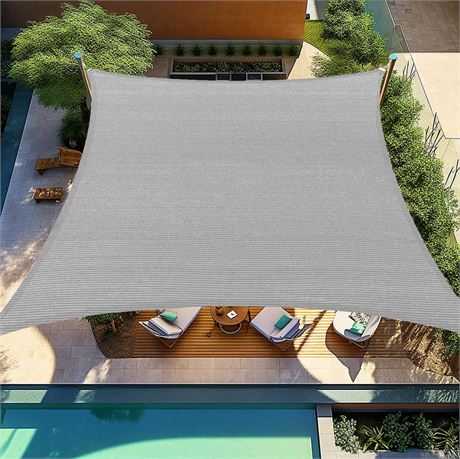 Shade&Beyond 12'x16' Shade Sail Rectangle, UV Block Breathable Sunshade for