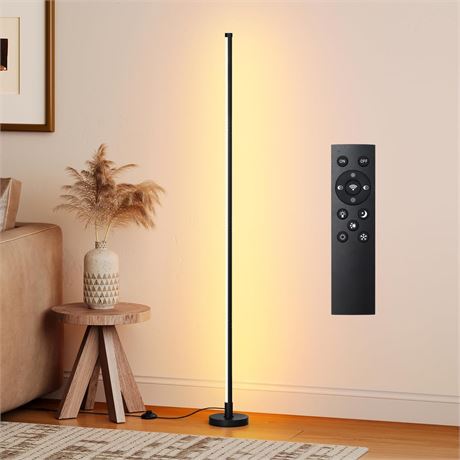 Corner Lamp, Minimalist Floor lamp with Remote Control, Dimmable Corner