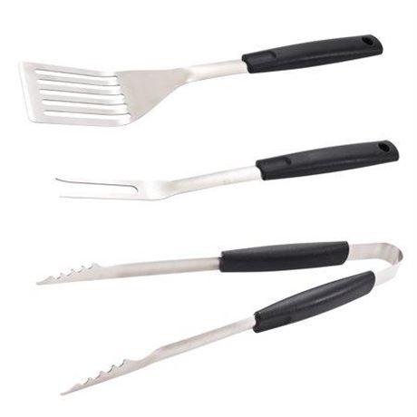 Mainstays 3 Piece Stainless Steel Barbecue Grill Tool Set and Mainstays