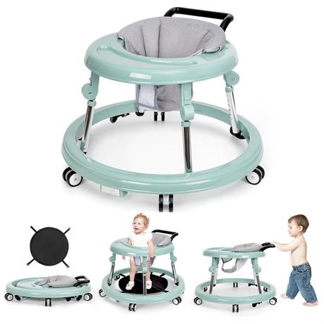 Baby Walker Foldable with 9 Adjustable Heights, Baby Walkers and Activity