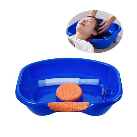 Bedside Shampoo Basin, Portable Hair Washing Basin with Head Cushion and