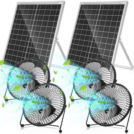 6'' Solar Powered Fan with 20w Solar Panel, High Velocity Portable Floor Fan,