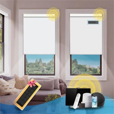 DENFOON Motorized Blinds with Remote,Thermal Electric Blinds【Solar