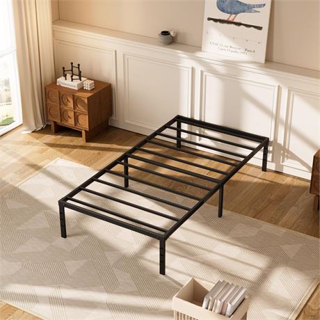 Twin XL Bed Frame 2500 lbs Support Heavy Duty Platform Steel 14 inch XL Twin