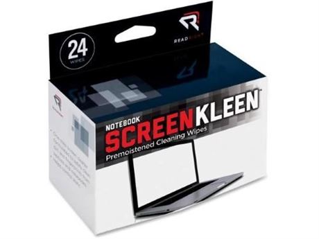 Read Right RR1217 Notebook ScreenKleen Pads  Cloth  2 1/2 X 5 1/4  White  24/Box