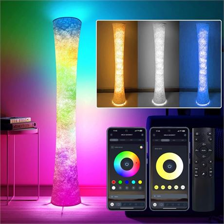 2 Pcs Floor Lamp, 61'' Smart RGB LED Corner Lamp with Music Sync and 16 Million
