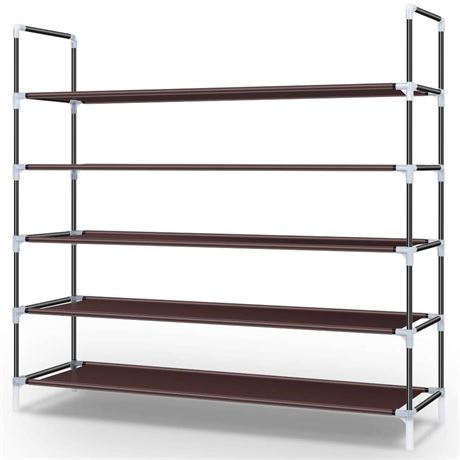 Awenia 5 Tiers Shoe Rack Organizer 30 Pairs,Stackable Shoes Storage Shelves