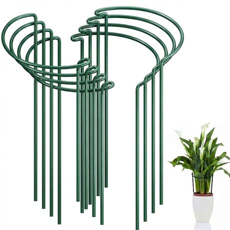 FEED GARDEN 8 Pack Plant Support Stakes, Peony Cages and Supports, Metal Garden