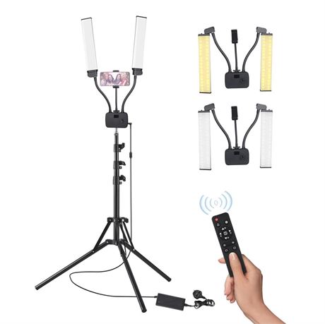 Lash Light,Studio Light,Makeup Light,Beauty Light Lamp,Andoer 45W Dual-Arm Fill