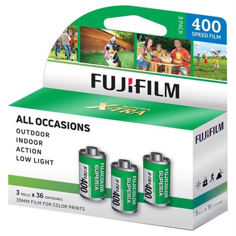 Fujifilm Fujicolor Superia X-TRA 400 Color Negative Film (35mm Roll Film, 36