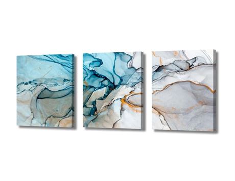 Abstract Wall Art Blue White Marble Pattern Canvas Art Wall Decor Abstract