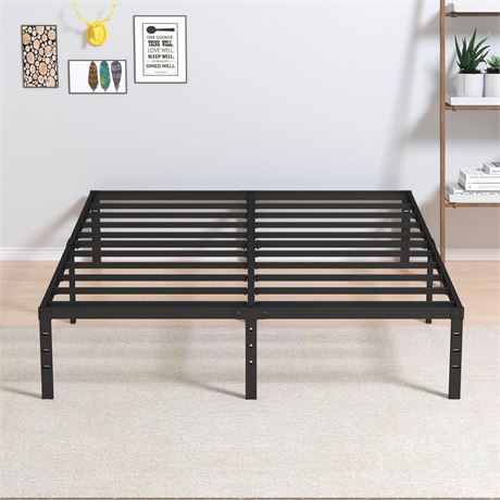 Maenizi 14 Inch Metal Bed Frame Queen Size No Box Spring Needed, Heavy Duty