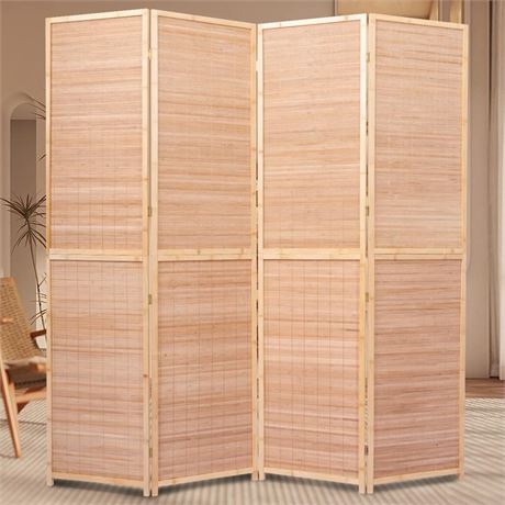4 Panel Room Divider, 6 FT Tall Folding Privacy Screen, Partition Divider for