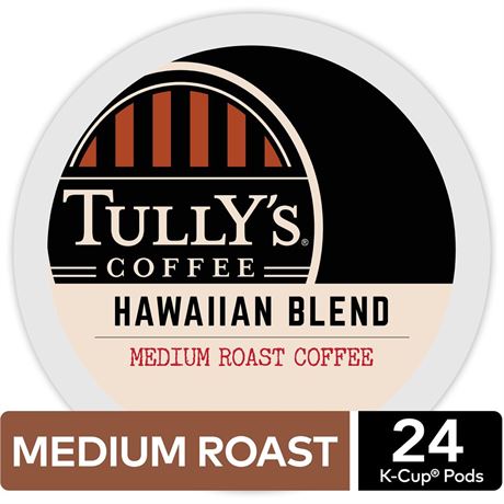 Tully S Coffee Hawaiian Blend K-Cup Pods  Medium Roast  24 Count for Keurig