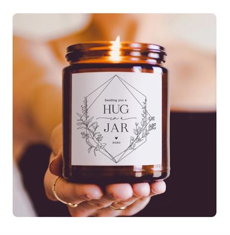 Hug in a Jar Candle - Scented Soy Wax - Perfect Gift for Loved Ones - USA