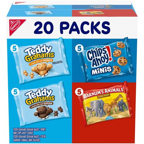 Nabisco Variety Pack, Barnum's Animal Crackers, Teddy Grahams & CHIPS AHOY!