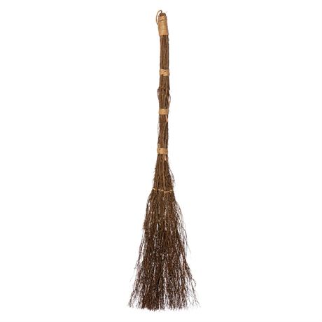 Pumpkin Spice Scented Broom – 36 Inch Rustic Heather Broom with Rope Loop for