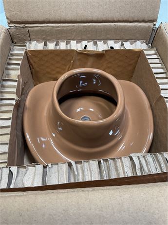 Mainstays 6.8  X 7.1  X 3.2  Round Brown Ceramic Cowboy Hat Planter