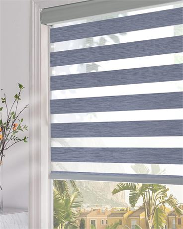 Persilux Blackout Zebra Blinds Dual Layer Roller Sheer Shades (28" W X 72" H,