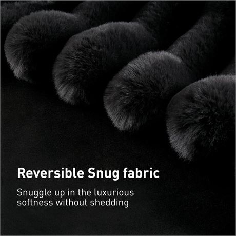 Hyde Lane Ultra Soft Faux Rabbit Fur Striped Throw Blanket - Luxury Plush