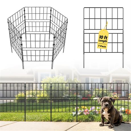31.5 Inch(H) X 10 Ft(L) Decorative Garden Fence, 7 Pack Tall Fence Fencing