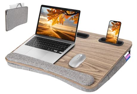 Lap Desk Laptop Bed Table: Home Office Portable Computer Lapdesk with Soft