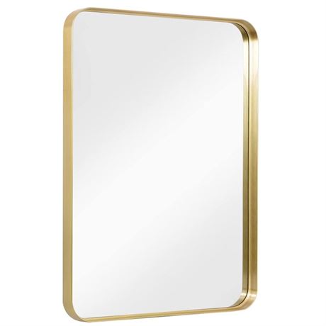 Wall Mirror for Bathroom, 40x30 Inch Gold Bathroom Mirror, Rectangular Wall