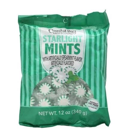 Coastal Bay Starlight Mints, Spearmint Flavor, Naturally Fat Free, 0 Trans Fat