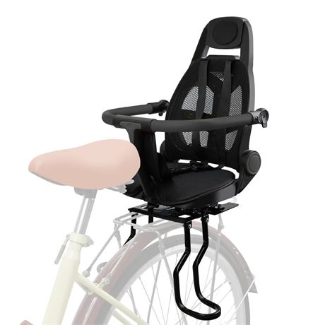 Rear Child Bike Seat, Adjustable Backrest Rear Bike Seat, Foldable and