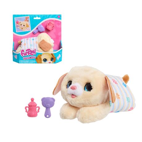 furReal Newborns Puppy Interactive Pet, Sounds and Motion, Faux Fur, Kids Toys