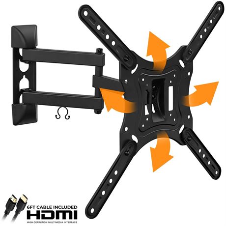 Mount-It! Full Motion TV Wall Mount with Swivel Arm for 28" 32" 40" 43" 48" 50"