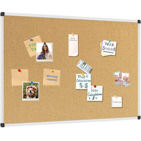 XBoard Cork Board 48 x 36, Bulletin Board Corkboard with Push Pin for Display