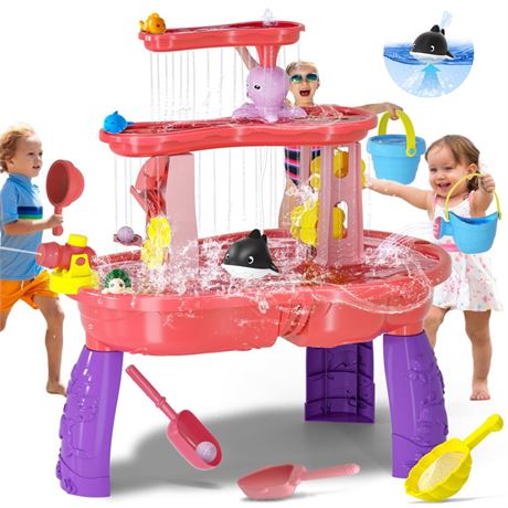 Rain Showers & Kids Water Tables, Outdoor Toddler Activity Table, Auto Electric