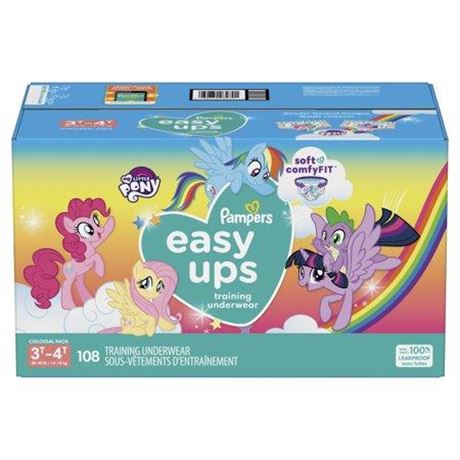 Pampers Easy Ups My Little Pony Training Pants Toddler Girls 3T/4T 108 Ct