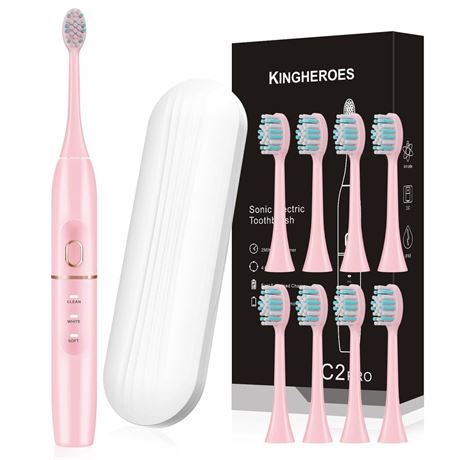 Electric Toothbrush Set, Comes with 8 Brush Heads & Travel Case,4 Modes with 2