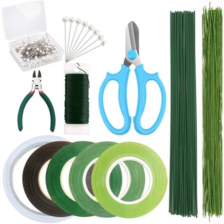 LifeIdeas Floral Arrangement Kit with Green Tape and Wire, Flower Tools Include
