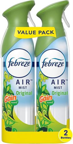 Febreze Odor-Fighting Air Freshener, with Gain Scent, Original Scent, Pack of