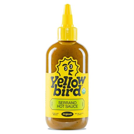 Yellowbird® Organic Serrano Hot Sauce 9.8 oz. Pantry Size (Kinda Hot | 1 Bottle