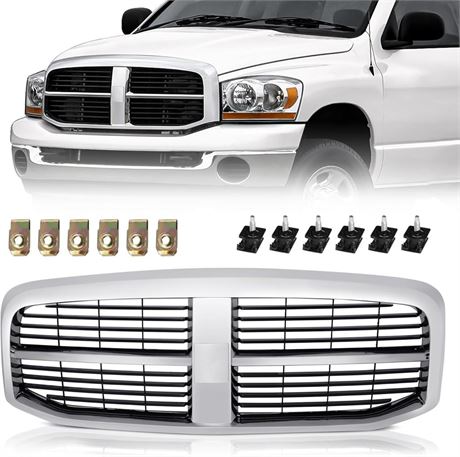 Grill Grille Compatible with 2006 2007 2008 2009 Dodge Ram 1500/2500/3500