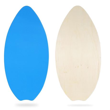 Skimboard for Kids Adults with EVA Grip Pad and High Gloss Clear Coat Wooden