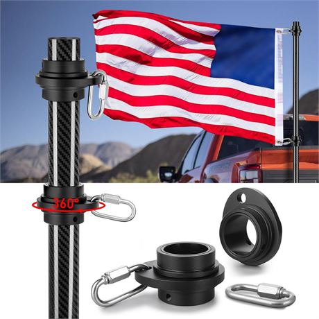 6FT 1.22 inch Truck Flag Pole,3K Real Carbon Fiber Flag Pole for Truck,Heavy