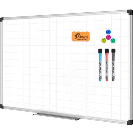 XBoard Magnetic Dry Erase Whiteboard with Lines 36 x 24 Inch, 3' x 2' Double