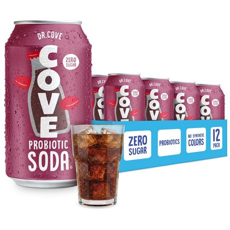 Cove Probiotic Soda, Zero Sugar Better-For-You Alternative - Refreshing,