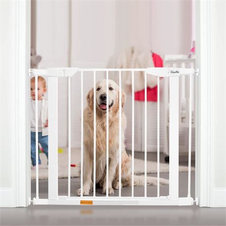 29.5 to 37.8 "Extra Wide Walk Through Pet Gate, Auto Close Safety Baby Gate,