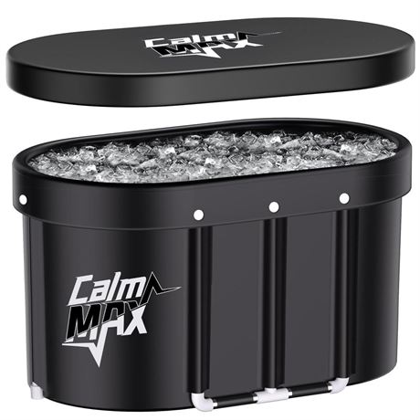 CalmMax Oval Ice Bath Tub with Cover for Athletes XL Portable Cold Plunge Tub -