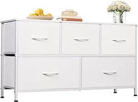 WLIVE Dresser for Bedroom with 5 Drawers, Wide Chest of Drawers, Fabric